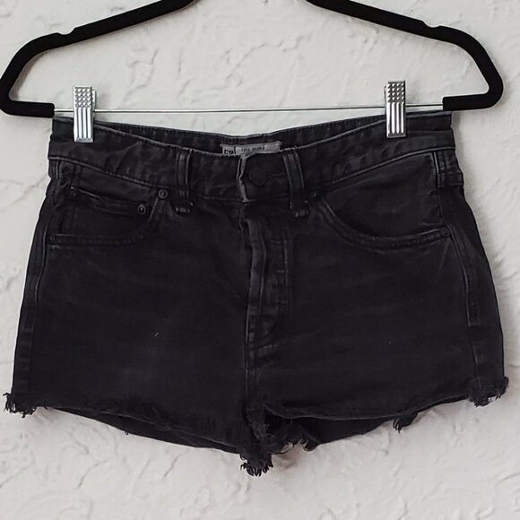 Free People Denim Uptown Button-fly Black Shorts - Picture 4 of 6